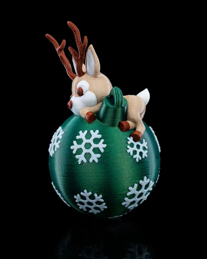 Lying Reindeer Christmas Ornament - TaitanStudios