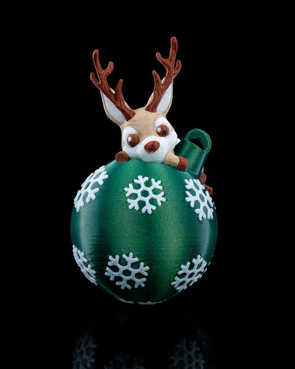 Lying Reindeer Christmas Ornament - TaitanStudios